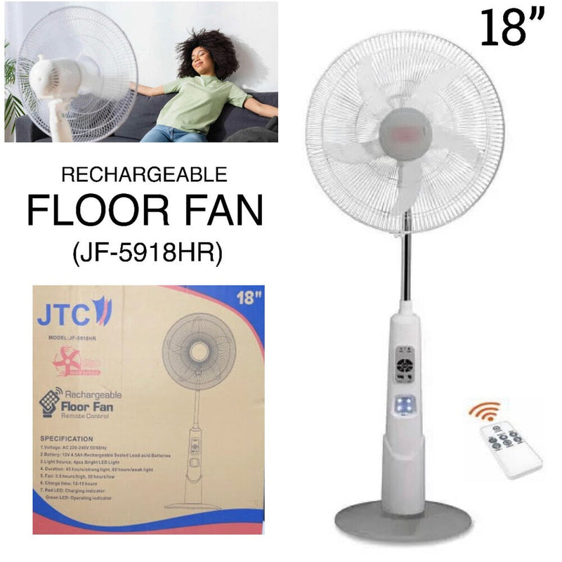 JTC 18” Rechargeable Floor Fan JF-5918HR
