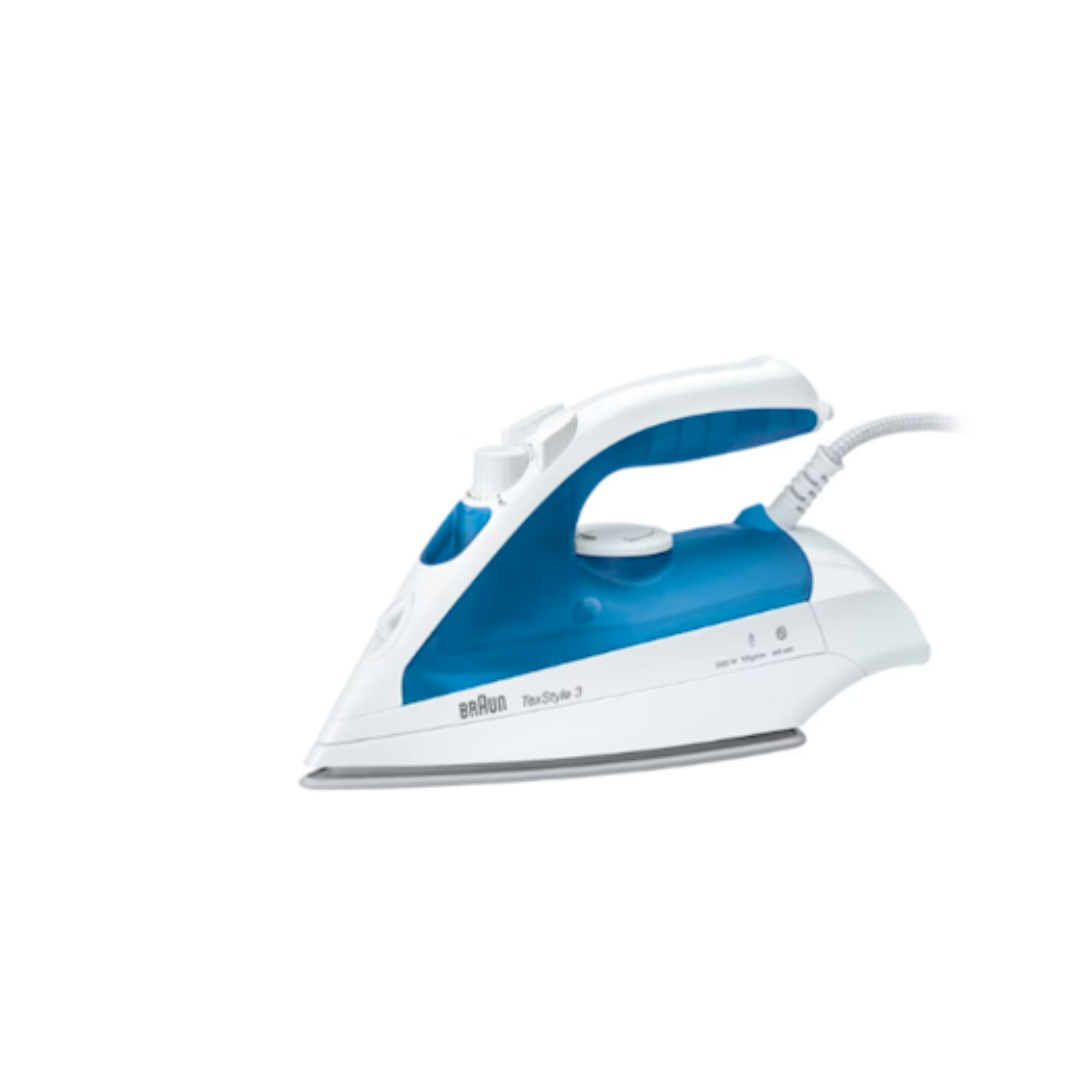 Braun TexStyle 3 Steam Iron 2000W Ceramic Soleplate 120g Steam Shot TS340C