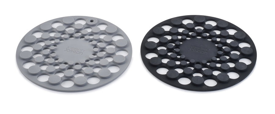 Joseph Joseph Spot-On Silicone Trivets Set of 2 Heat Resistant 220C Grey Mat