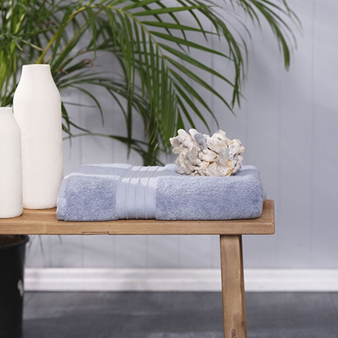 Karaca Home Aquasoft 100% Cotton Bath Towel 85x150 cm - Blue , 200.20.01.0657