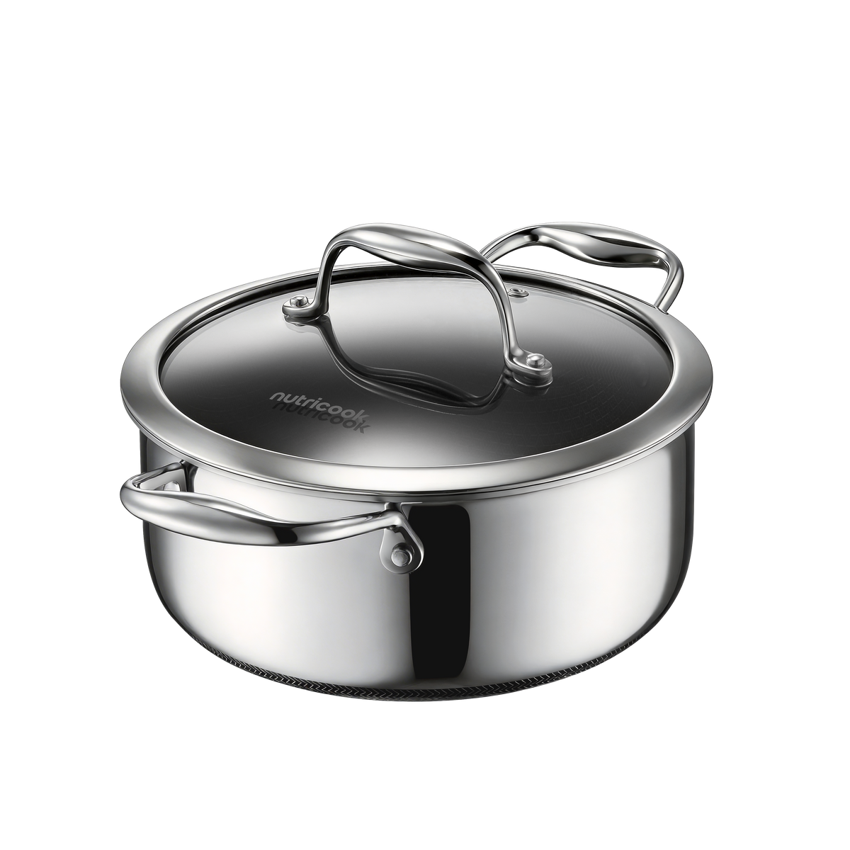Nutricook Eterna tri-ply 20cm casserole with lid