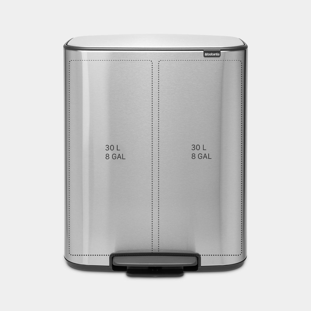Brabantia Bo Pedal Bin 2 x 30L Recycling – Matt Steel