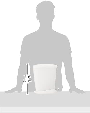 simplehuman 6L / 1.6 Gallon Compact Round Bathroom Step Can – White Plastic
