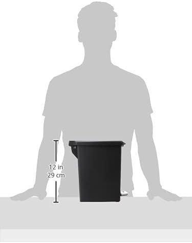 simplehuman 10L / 2.6 Gallon Compact Slim Step Trash Can – Black Plastic