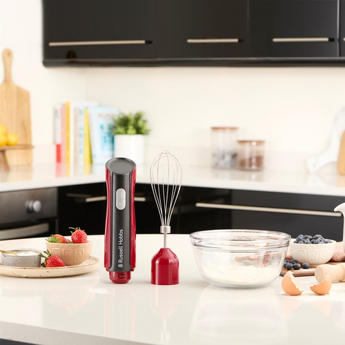 Russell Hobbs Desire 3-in-1 Hand Blender Red Electric Chopper Set