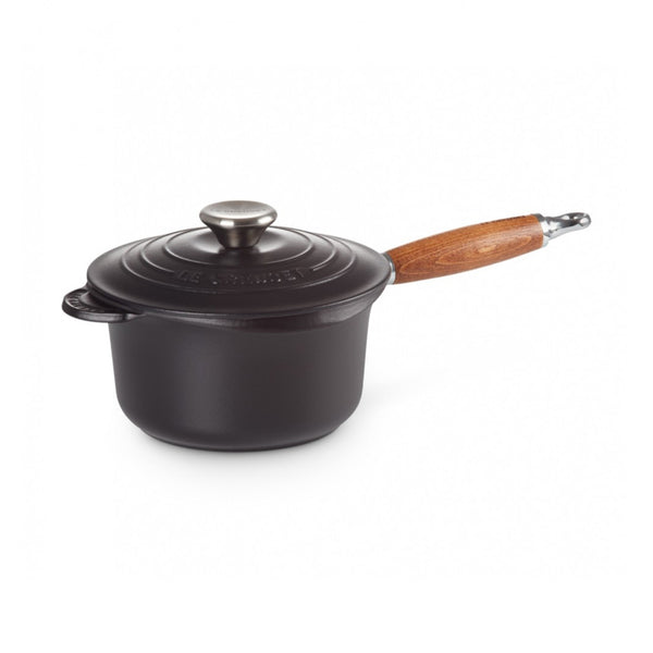 Le Creuset 18cm Casserole – Black, Long Wooden Handle