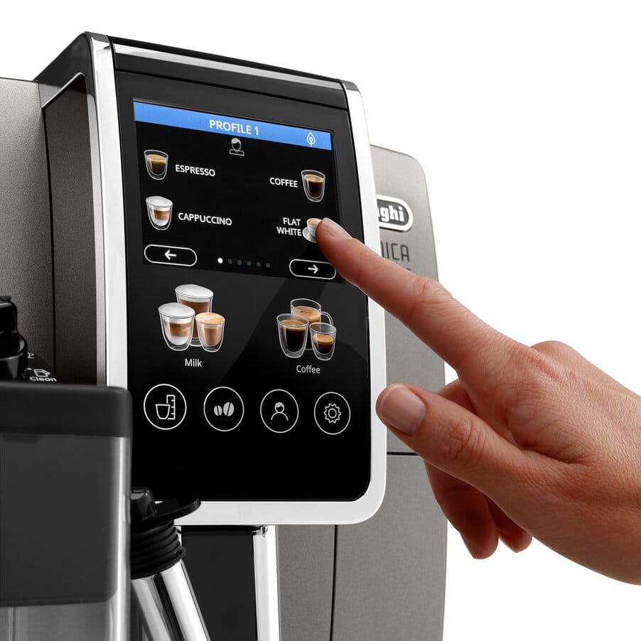 DeLonghi ECAM380 95 TB Dinamica Plus Coffee Machine Titanium 24 Drinks