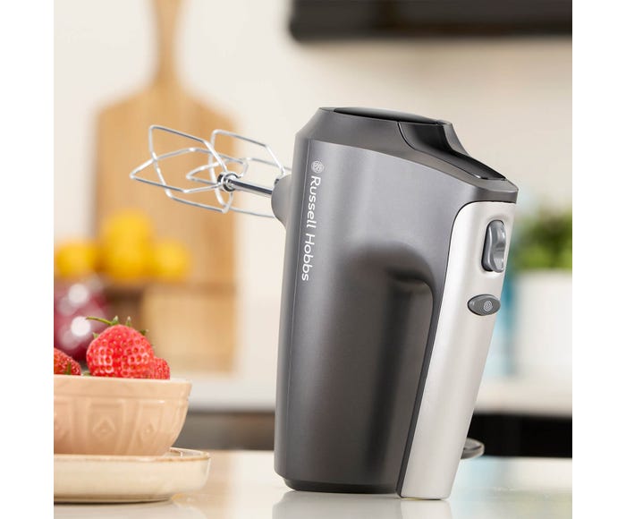 Russell Hobbs Desire Hand Mixer Matte Charcoal Grey Electric Whisk 350W Hook
