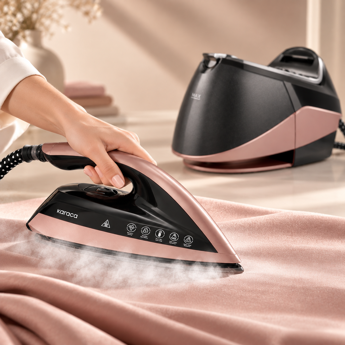 Karaca Vantuz Smart Touch Rosegold Steam Iron Lebanon