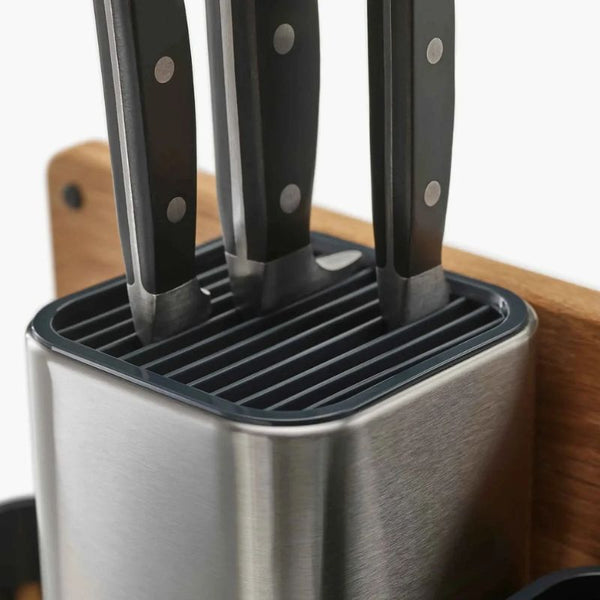 Joseph Joseph Counterstore 100 Collection Kitchen Organizer with Oak Chopping Board