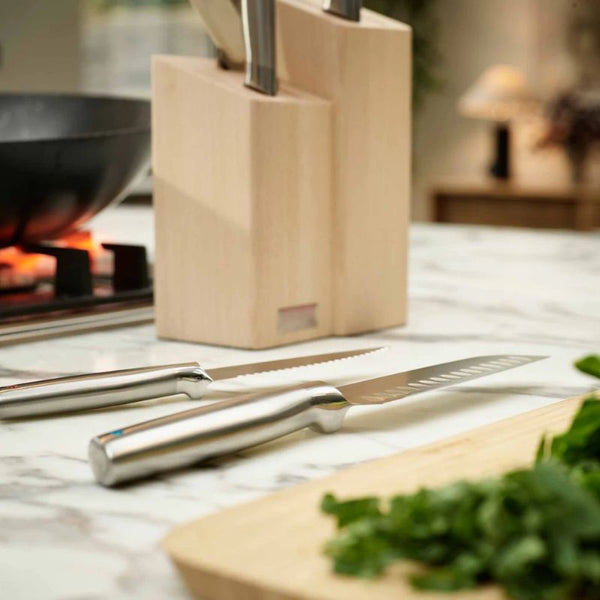 Joseph Joseph Elevate Fusion 5-Piece Knife & Scissor Set with Beechwood Block - 10577