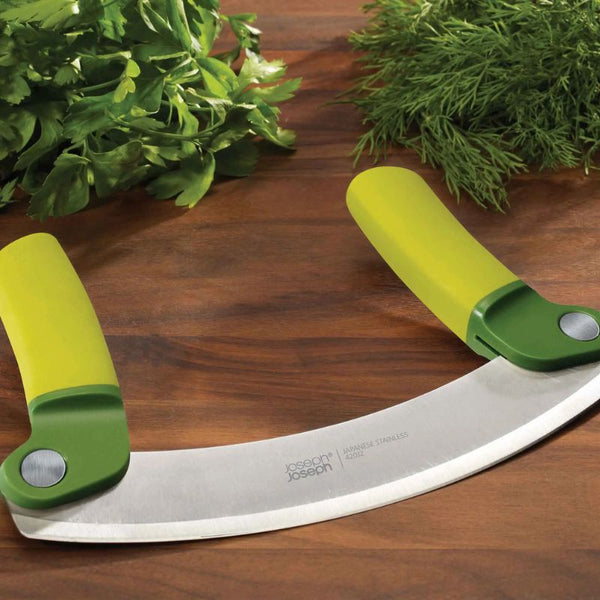 Joseph Joseph Mezzaluna Herb Chopper Foldable Lime Green Stainless Steel New