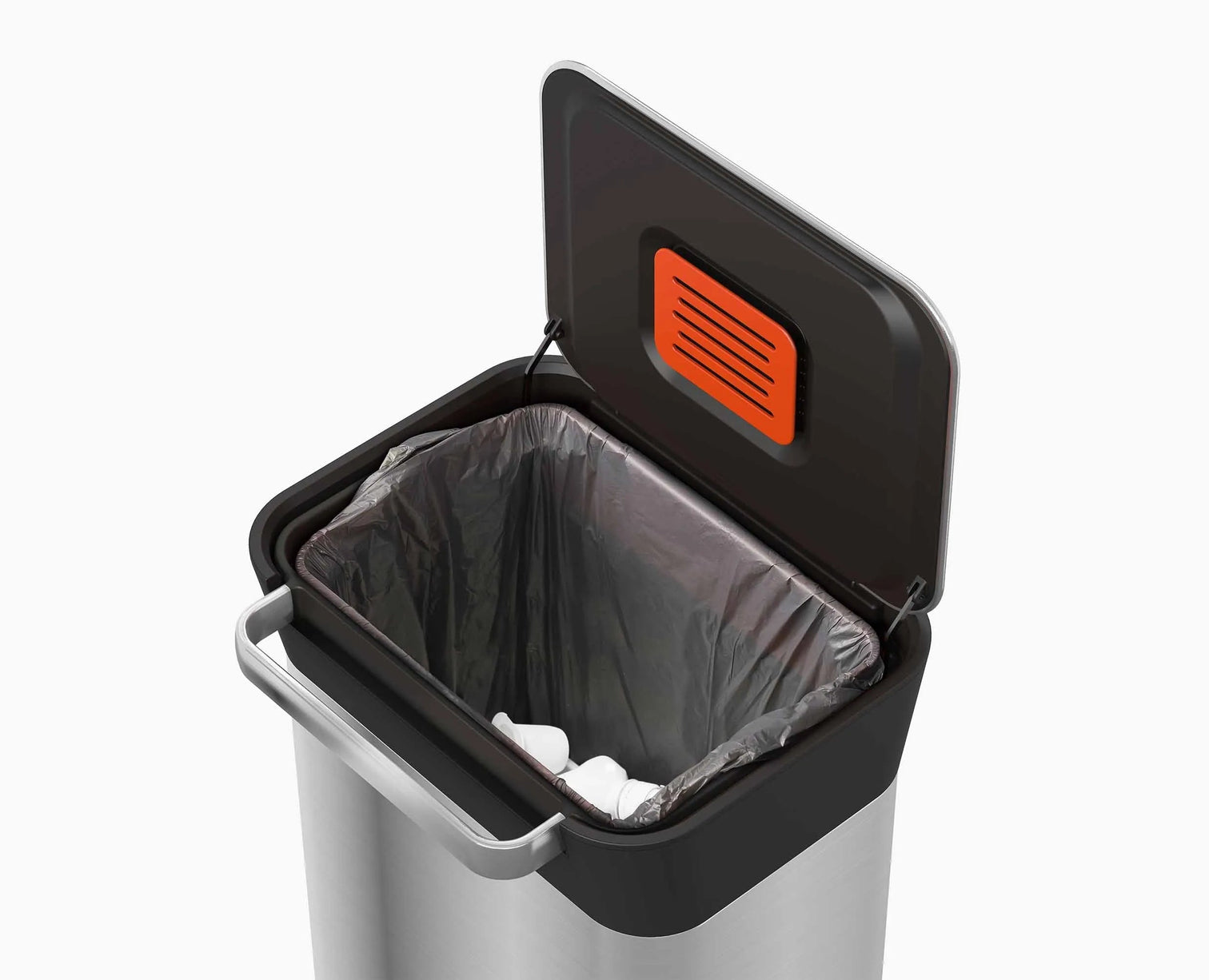Joseph Joseph Titan 30L Stainless Steel Trash Can Compactor Odor Filter Bin