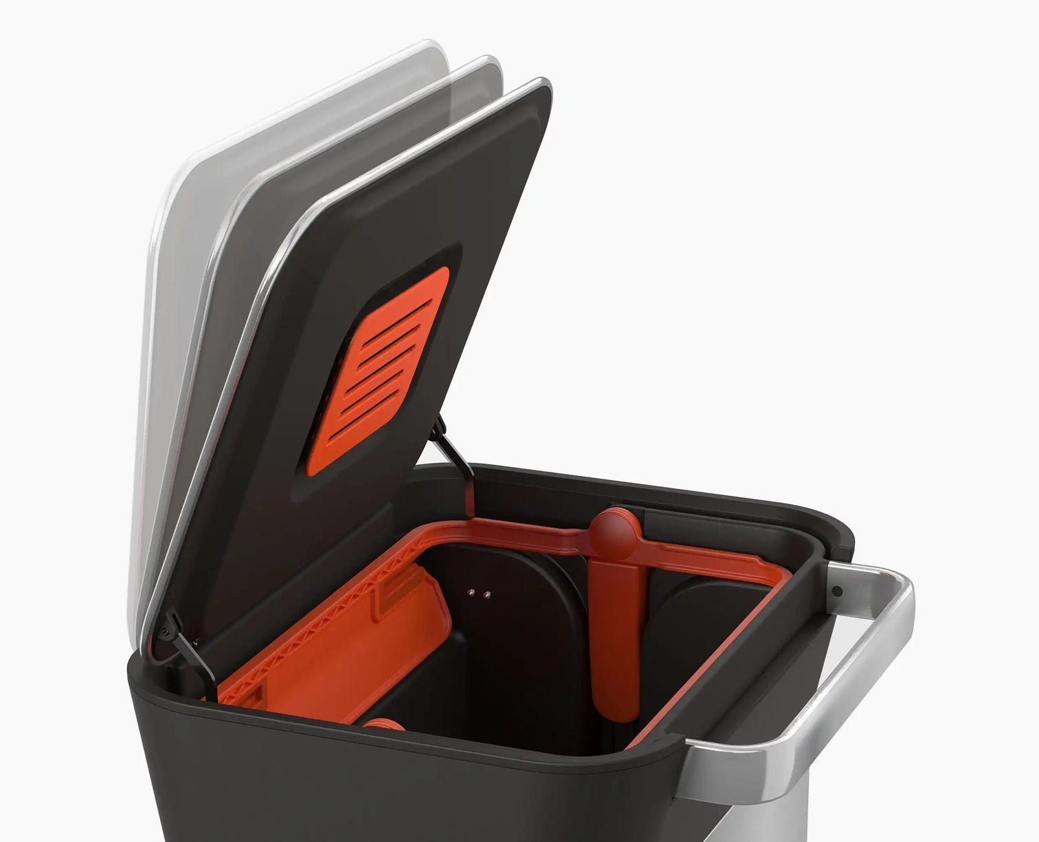Joseph Joseph Titan 30L Stainless Steel Trash Can Compactor Odor Filter Bin