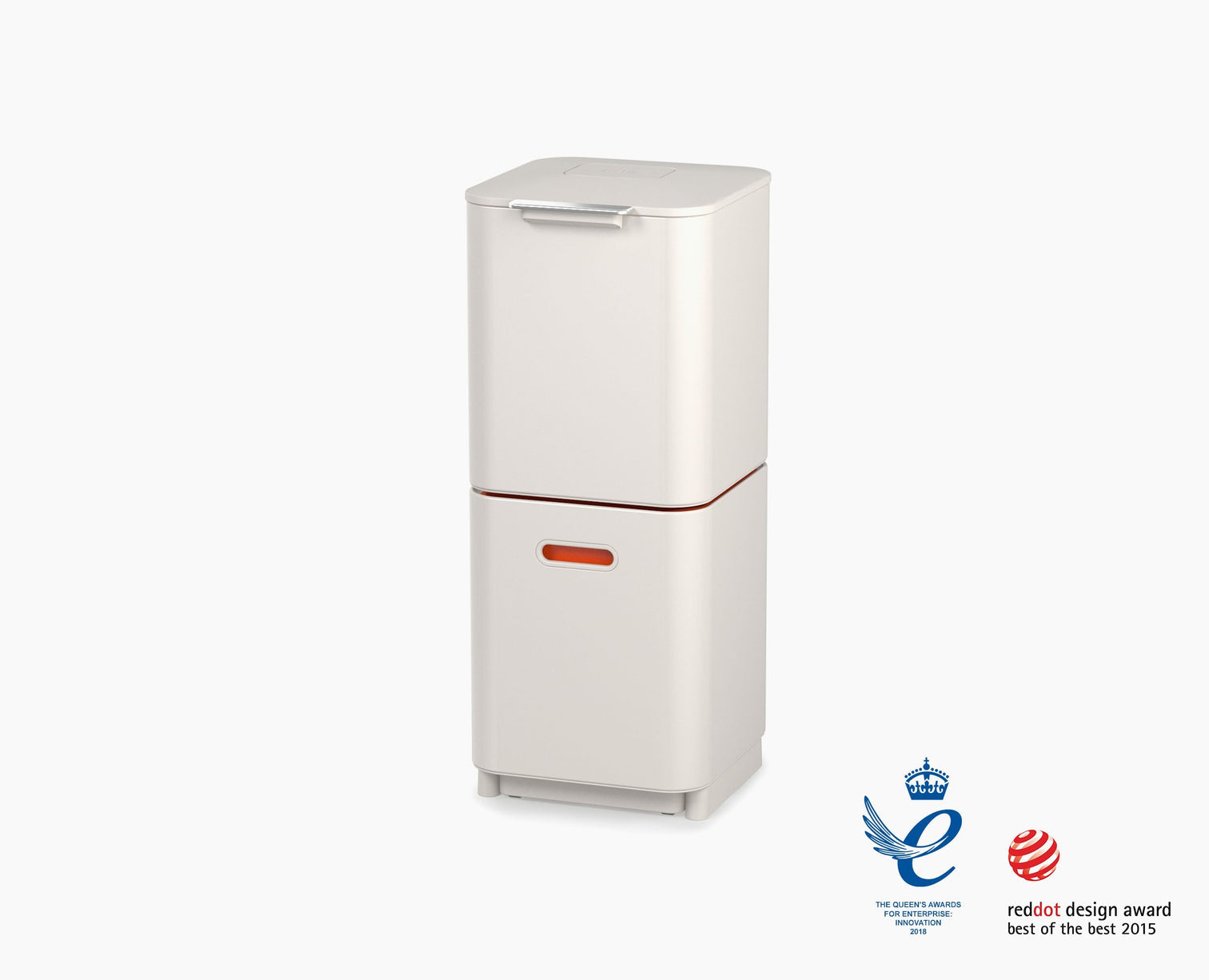 Joseph Joseph Totem Compact 40L Waste and Recycling Vertical Trash Bin Stone