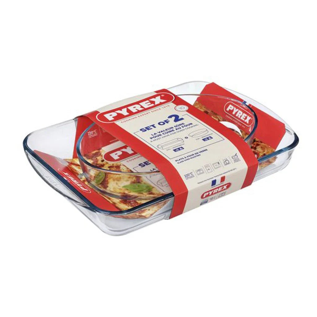 Pyrex 913S604 Set of 2 Rectangular Roaster 239B + Oval Roaster – Buy in Lebanon