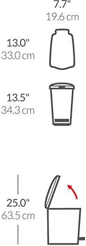 simplehuman 10L / 2.6 Gallon Compact Slim Step Trash Can – Black Plastic