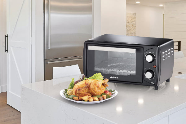 Ariete 10L Electric Oven 1000W Compact Toaster Oven With Timer Control Black