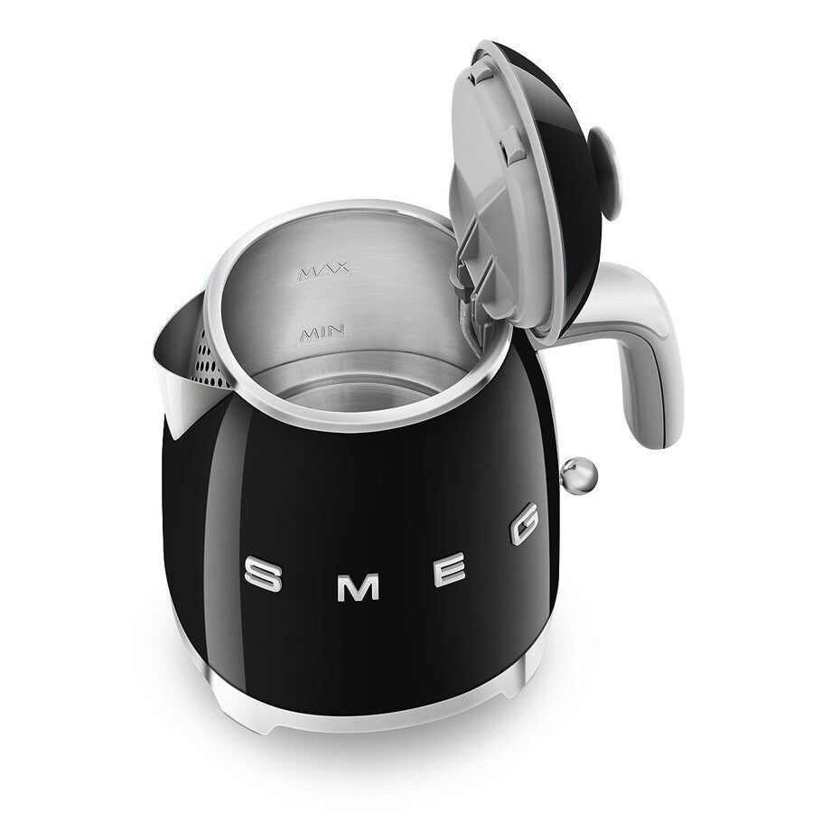 Smeg Mini Kettle Black 0.8L 1400W Compact 50's Style Retro Design KLF05BLEU