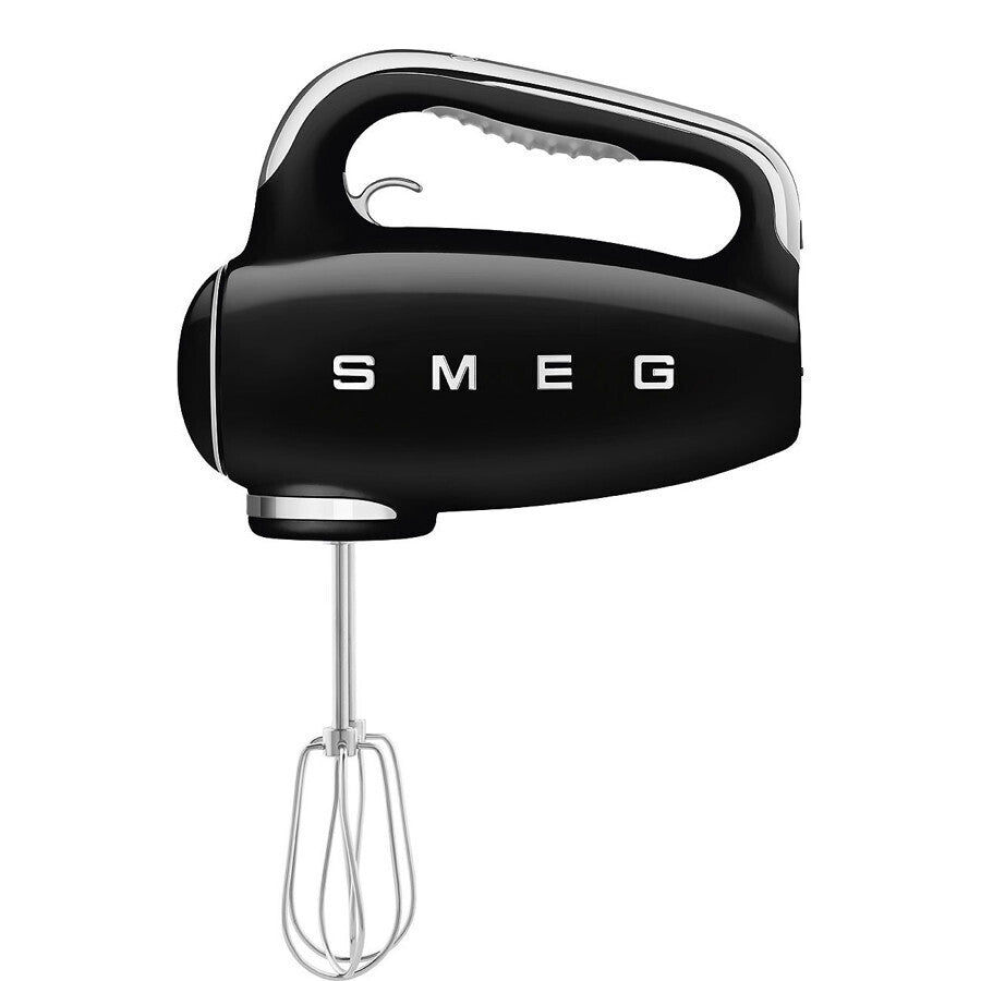 Smeg Hand Mixer HMF01BLEU 250W 9 Speed Black Retro LED Whisk Dough Hook Box