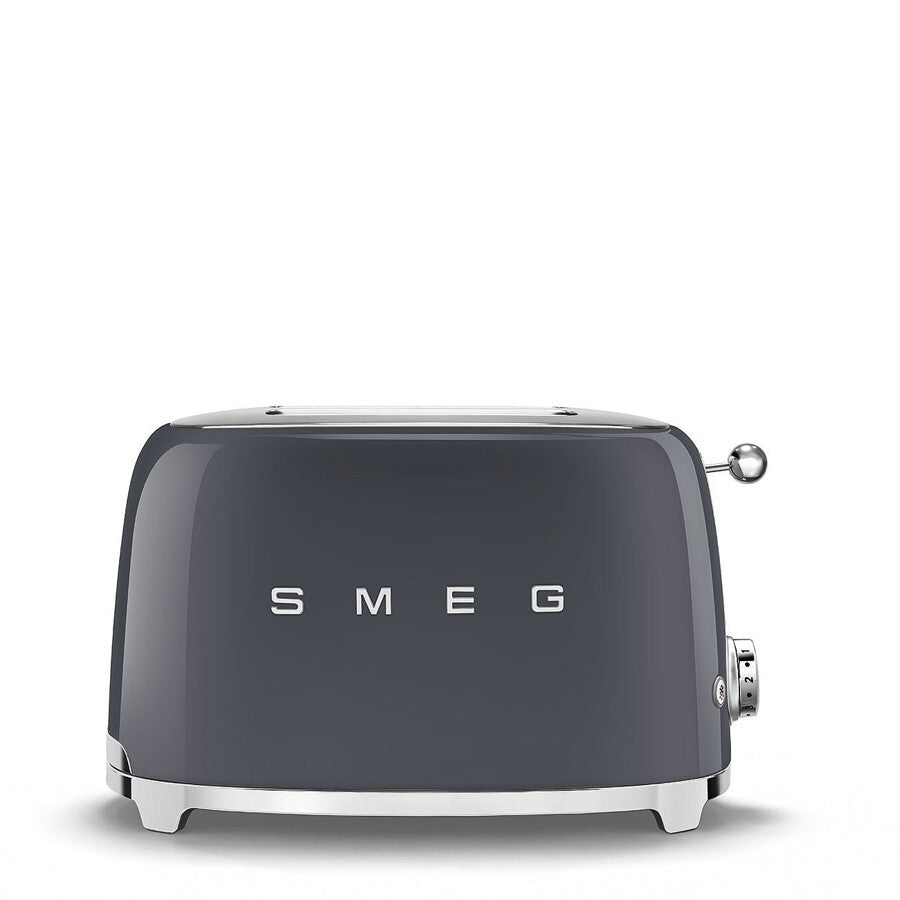 Smeg 2-Slice Toaster Slate Grey 950W Retro 50s Style Wide Slot TSF01GREU New