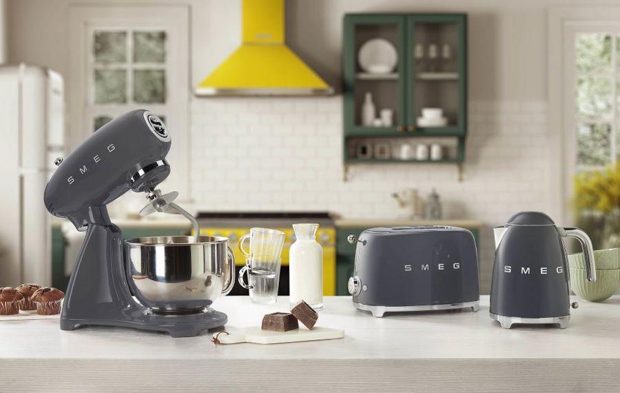 Smeg 2-Slice Toaster Slate Grey 950W Retro 50s Style Wide Slot TSF01GREU New