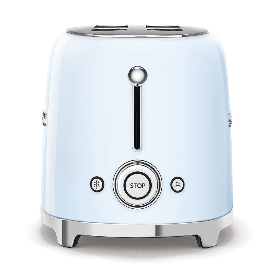 Smeg 2-Slice Toaster Pastel Blue 950W Retro 50s Style Wide Slot TSF01PBEU