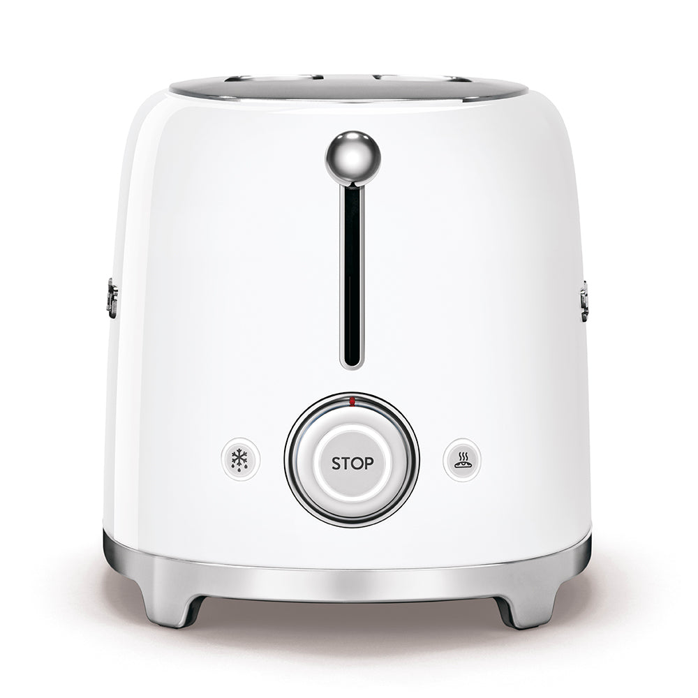 Smeg 2-Slice Toaster White 950W Retro 50s Style Extra-Wide Slot TSF01WHEU New