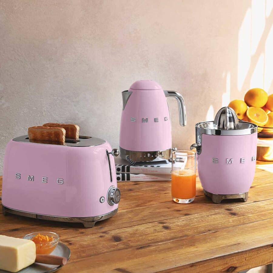 Smeg Citrus Juicer Pink 70W Retro 50's Style Tritan Renew Bowl CJF11PKEU