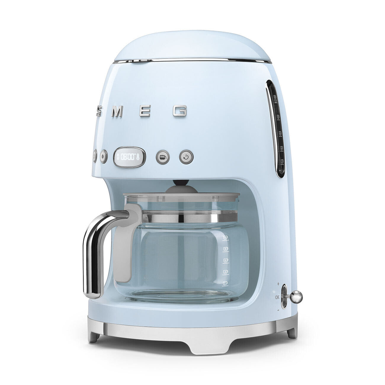 Smeg Drip Coffee Machine DCF02 1050W 1.4L Pastel Blue Retro 10 Cup Baker Box
