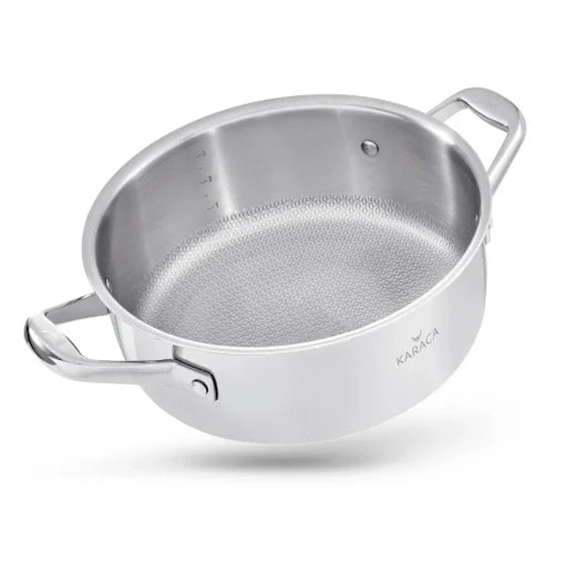 Karaca 3Ply PowerSteel 316+ Stainless Steel Honeycomb Pot 24 cm 4.6L Induction