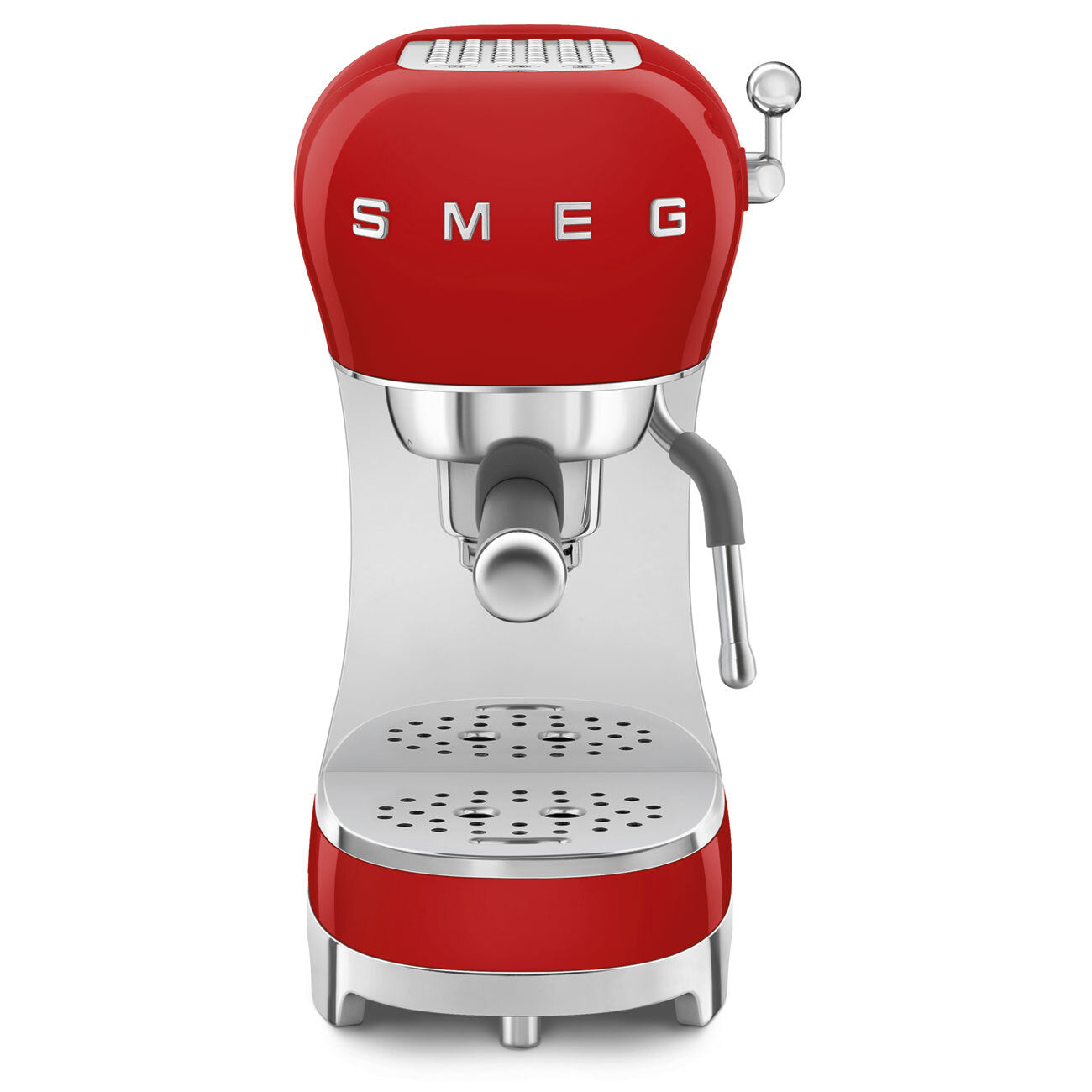 Smeg ECF02 Manual Espresso Coffee Machine 15 Bar Steam Wand Retro Red New