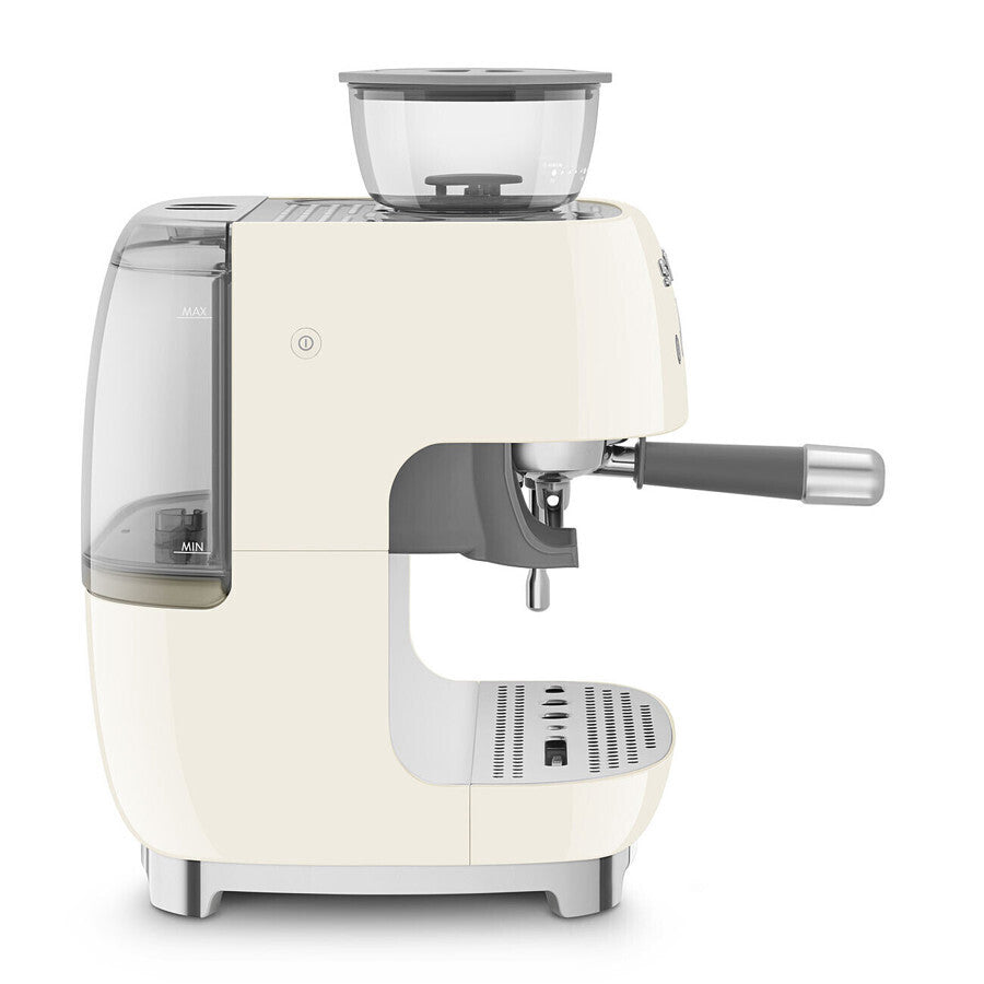 Smeg 50s Style Espresso Coffee Machine with Grinder Cream EGF03