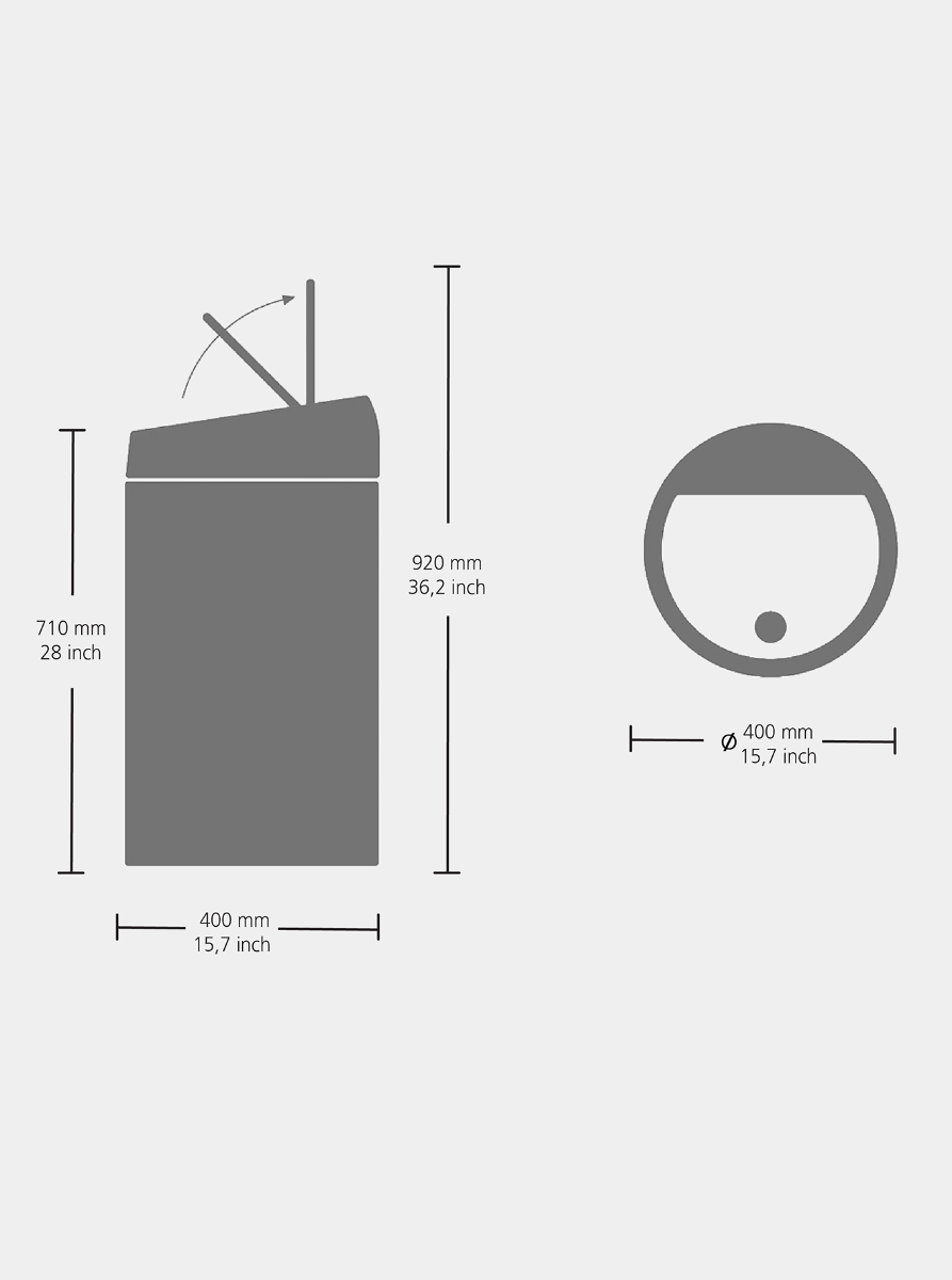 Brabantia Touch Bin 60L – Brilliant Steel