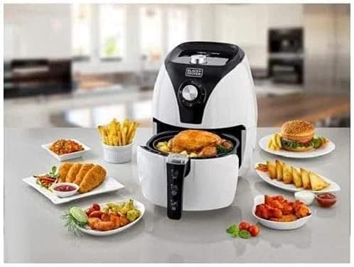 Black & Decker Black+Decker 2.5L 1500W Manual Air Fryer White/Black