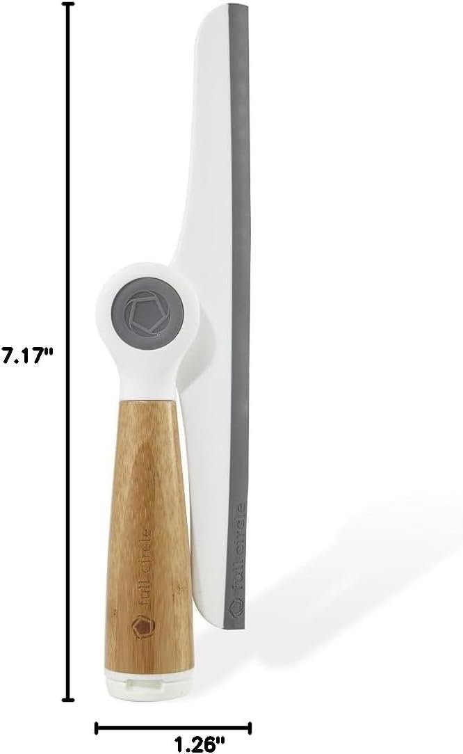 Full Circle Wipe Out Pivoting Shower Squeegee with Hanging Hook, White