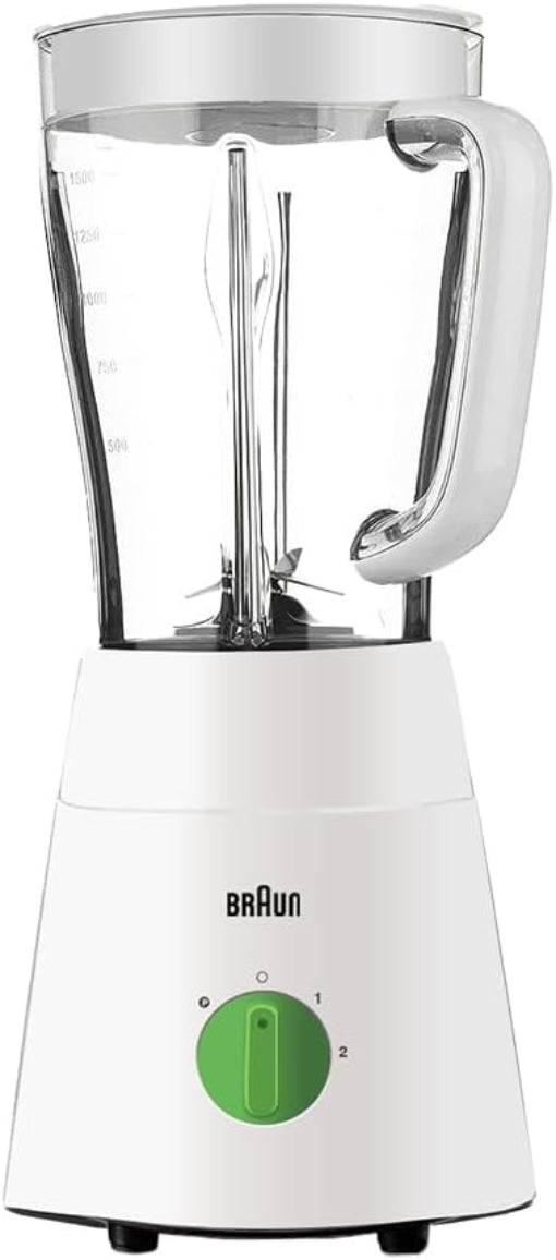 Braun Powerblend 1 Blender 500W 3-In-1 Set 1.5L Jug Chopper Grinder Jb0123 White
