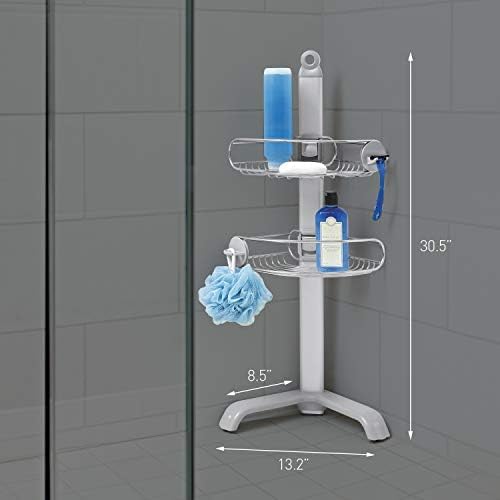 SimpleHuman Corner Shower Caddy, Stainless Steel & Anodized Aluminum – BT1064
