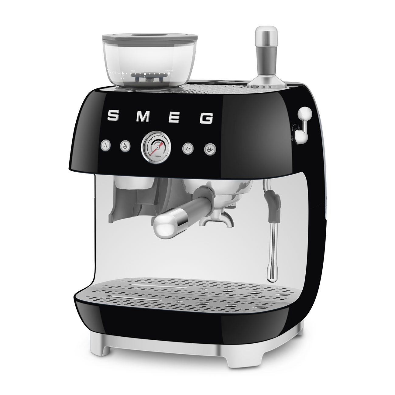 Smeg Espresso Coffee Machine EGF03BLEU 1350W 58mm Built In Burr Grinder Box