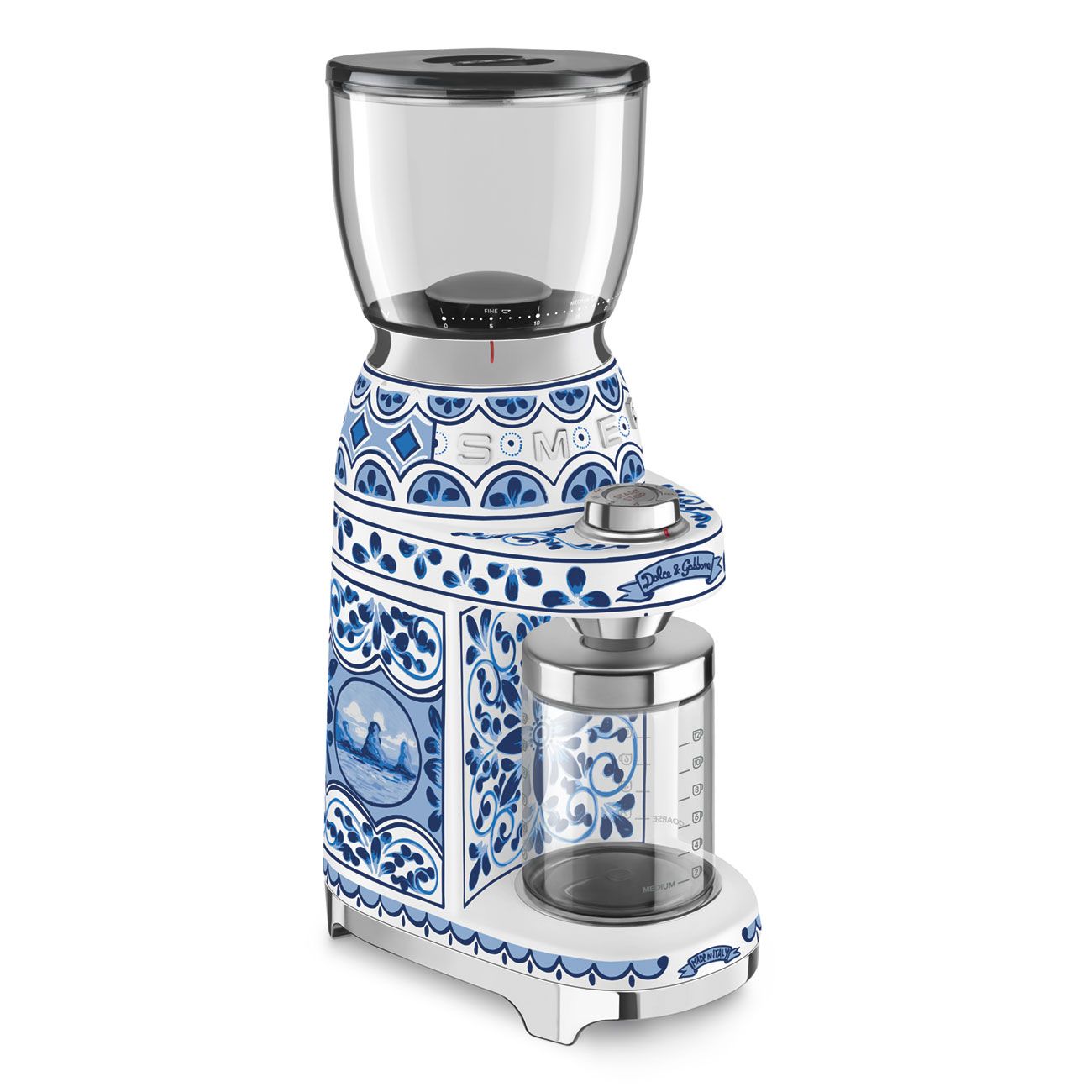 Smeg Dolce & Gabbana Coffee Grinder Blu Mediterraneo 30 Settings CGF01DGBEU