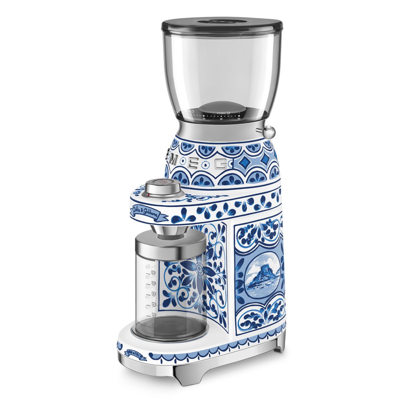 Smeg Dolce & Gabbana Coffee Grinder Blu Mediterraneo 30 Settings CGF01DGBEU