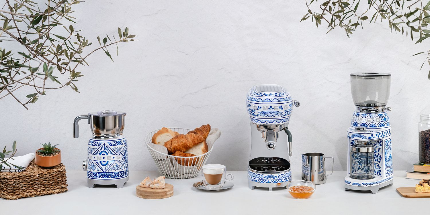 Smeg Dolce & Gabbana Coffee Grinder Blu Mediterraneo 30 Settings CGF01DGBEU