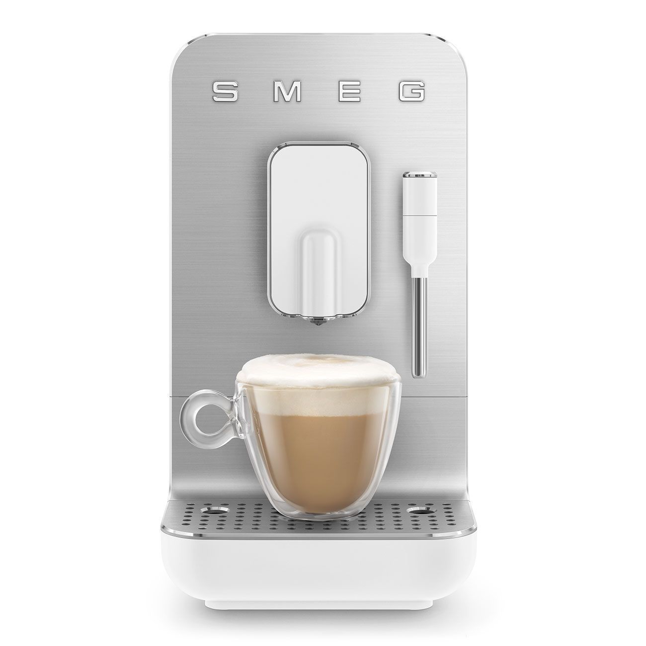 Smeg BCC12 Automatic Espresso Coffee Machine 19 Bar Steam Wand Matte White