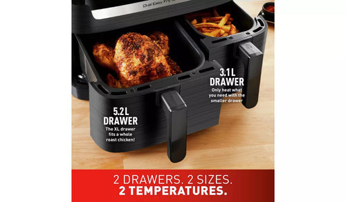 Tefal ,Dual Easy Fry, 2700 W - Black Basic, 8.3L/6P, 50 Hz