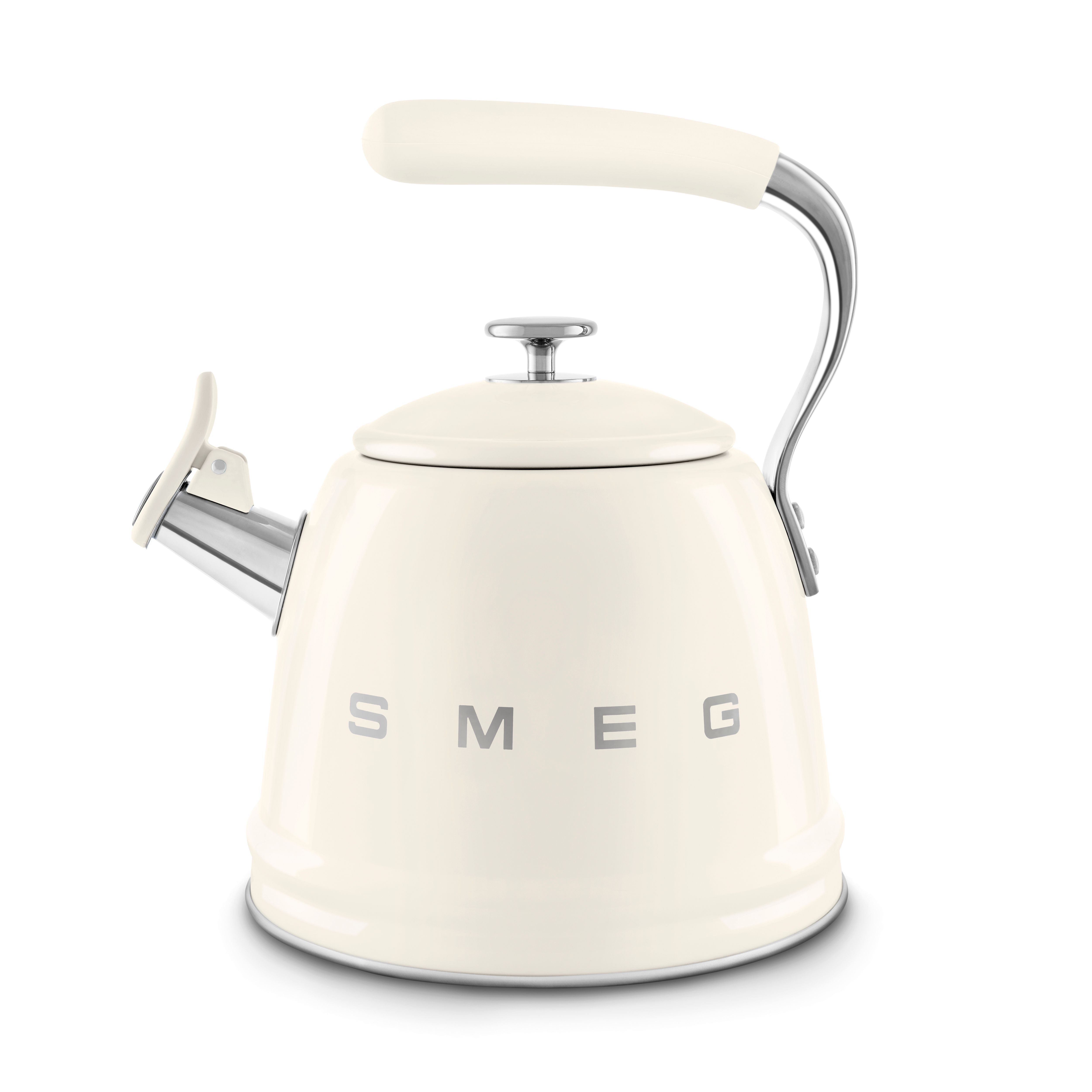 Smeg 50s Retro Style Stovetop Whistling Kettle 2.3L All Hobs Cream WKF01CR
