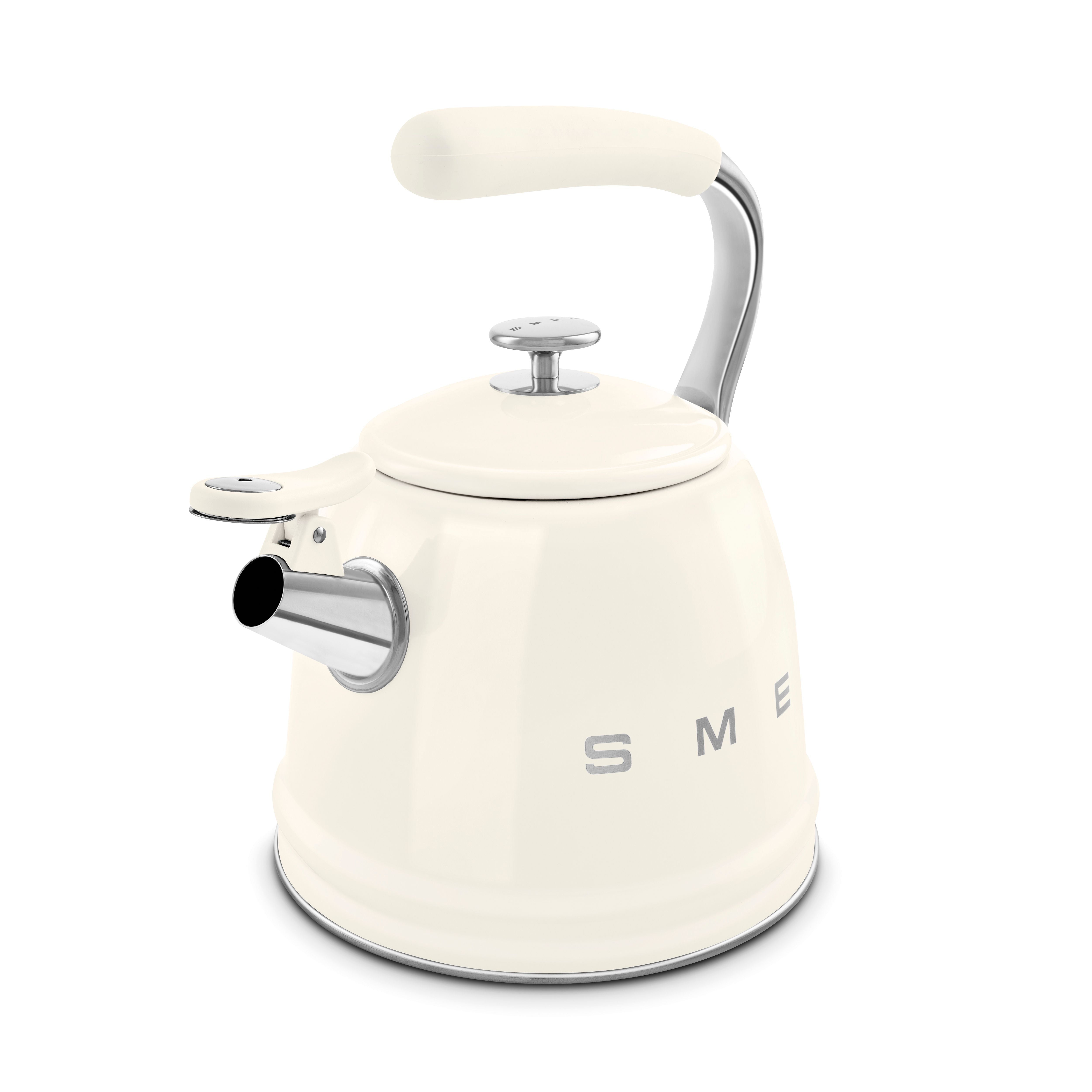 Smeg 50s Retro Style Stovetop Whistling Kettle 2.3L All Hobs Cream WKF01CR