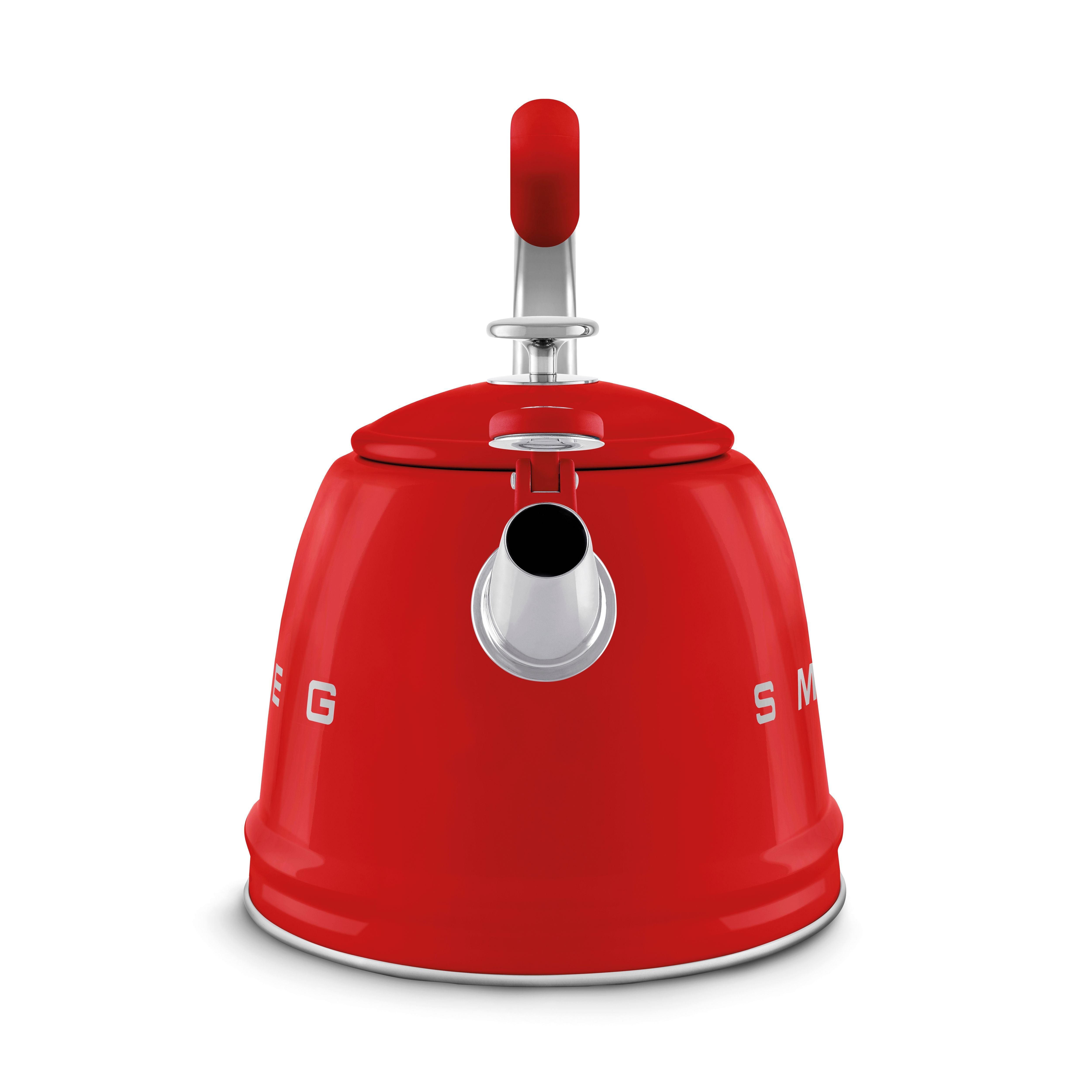 Smeg 50s Retro Style Stovetop Whistling Kettle 2.3L All Hobs Red WKF01RD