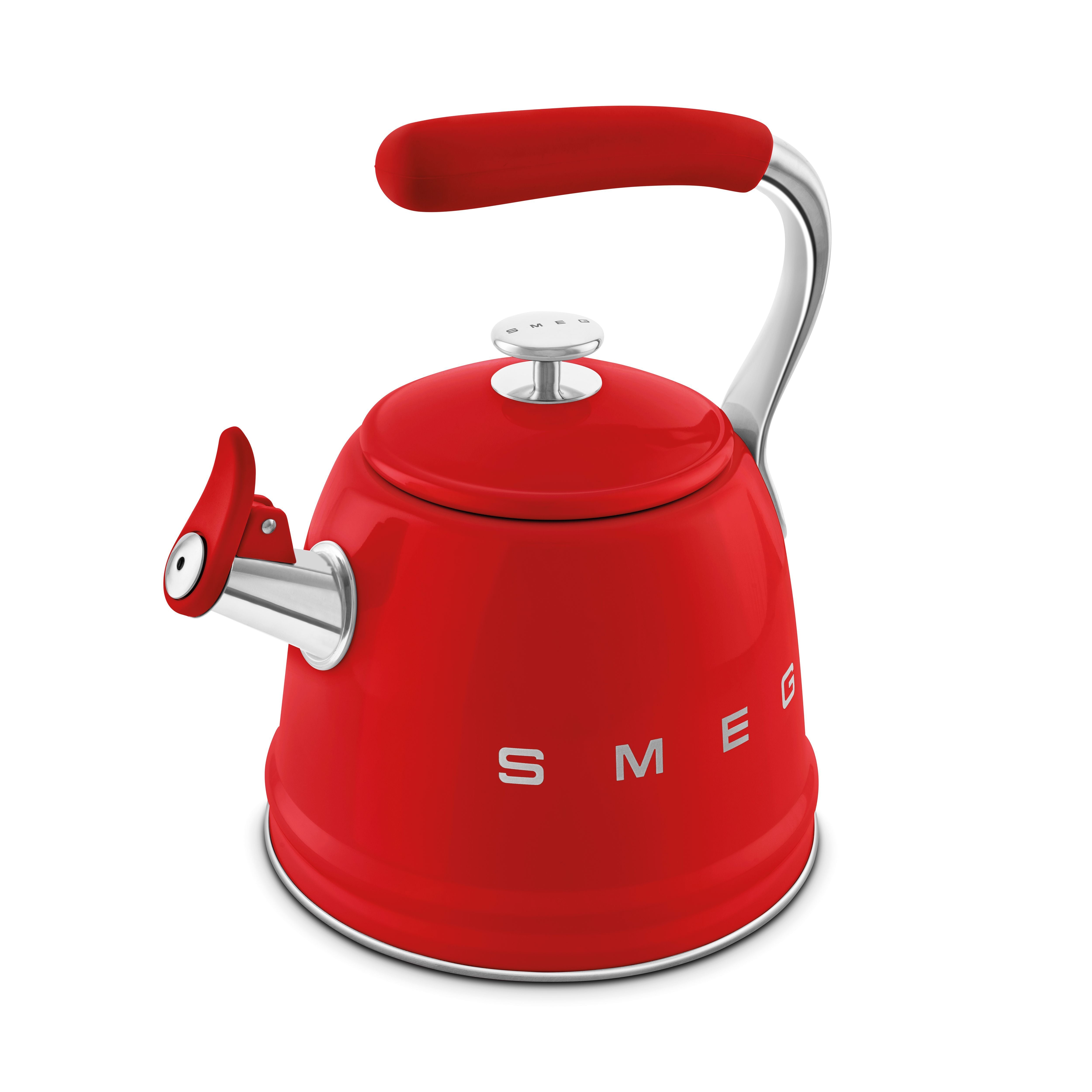 Smeg 50s Retro Style Stovetop Whistling Kettle 2.3L All Hobs Red WKF01RD
