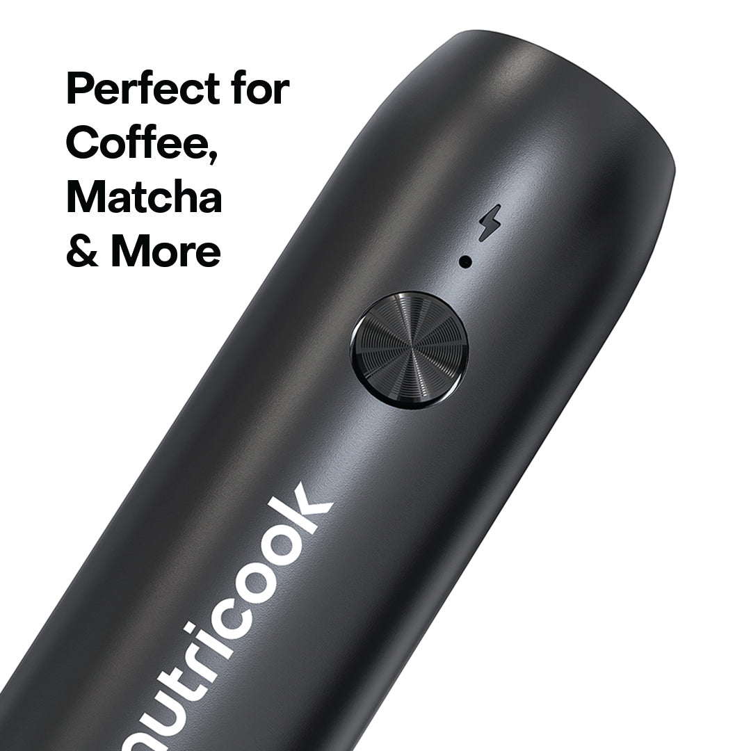 Nutricook Milk Frother NC-MF100ME USB C Rechargeable 304 Stainless Whisk Bin