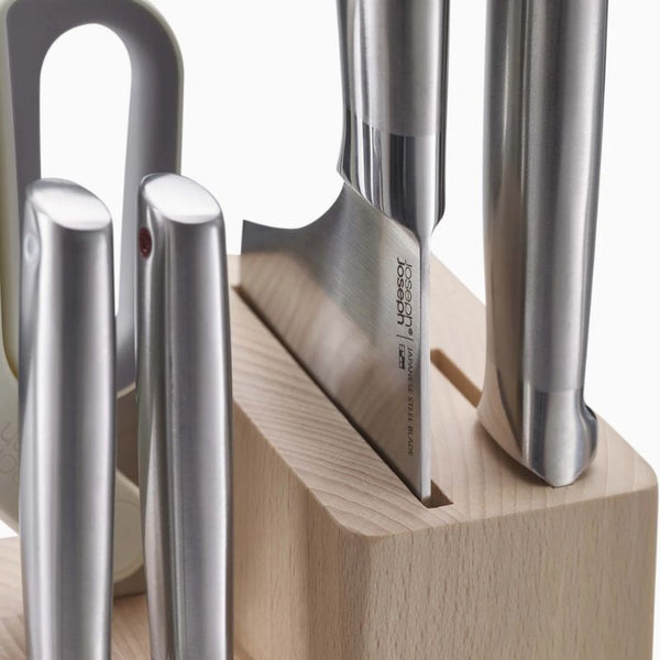 Joseph Joseph Elevate Fusion 5-Piece Knife & Scissor Set with Beechwood Block - 10577